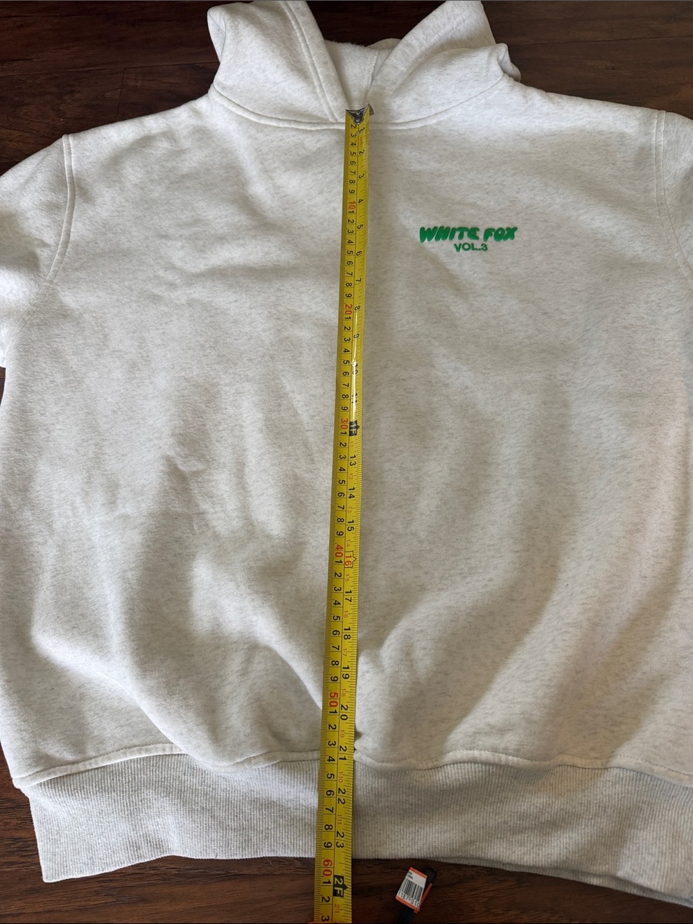 White Fox Light Gray Hoodie Sweatshirt - Picture 6 of 7